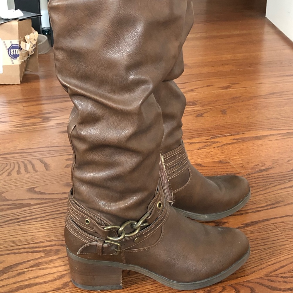 Brown heeled boots